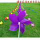 旋转大风车地推儿童玩具小风车装饰塑料户外风车diy手工小礼品串 21厘米五角风车紫色 1条散发