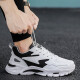 
Hanchen youth sports shoes big boys shoes autumn and winter plus velvet warm junior high school boys cotton shoes casual running shoes 9928 white (leather waterproof) 38