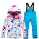 ARCTIC QUEEN children's ski suits for boys and girls single board double board snow suits winter snow country warmth and thick snow suits Mohe snow country tourism equipment Basket color top + royal blue pants L