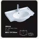 Ceramic integrated washbasin, built-in washbasin, toilet and bathroom cabinet, big belly basin, high side single basin, 70 single basin + free drainage installation glue