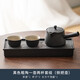 Shantoulin Village Kleine Tee Tablett Zwei-Personen-Kung-Fu-Tee-Set nach Hause einfacher moderner N3886 Schwarzer Keramik-Heben eines Topf