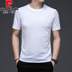 Pierre cardin summer new short-sleeved T-shirt men's round neck T-shirt thin solid color pure black versatile half-sleeved top sweat shirt knitted 733 white L 170