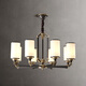 Su Yin New Chinese style living room chandeliers full copper lamp living room lamp dining master bedroom lamp study lamp chandeliers 9901 All copper 6 heads [with E27 three-color light source*6]