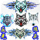 
He Jiagong wolf head stickers, personalized reflective decorative decorative decorative scratch stickers, body modification stickers, flame leopard head R829