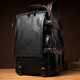 Slow Time Business Casual Leder Rucksack Pendelkopf Leder Rucksack Schoolbag Reisetasche Männer und Frauen Computertasche Schwarz schwarz
