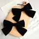 XiaoWenZi jisoo Jin Zhisoo's same black bow hair clip girl's Japanese and Korean velvet hairpin ponytail hair tie 2# Zhao Lusi-same green streamer hair ring