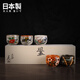 Karphome Japan imported Kutani five-grass flower tea cup set Japanese handmade retro tea cup gift set five wooden boxes