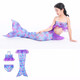 Youdingqi Mermaid Children's Clothing Fishtail Princess Skirt Girls Suit Children's Swimsuit Baby Summer New Style Rose Red Three-piece Set without Flippers 110 cm Suitable for Ages 3-4 Years Old