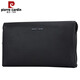 Pierre Cardin/Pierre Cardin brand deer leather men's handbag genuine leather business men's clutch soft leather large capacity fashion boutique handbag men's bag new style black deer leather clutch [235*140*70mm]
