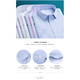 Romon (Romon) Chemise sans fer pour les hommes Busined à manches longues Casual Professional Usure formelle rayée d'âge moyen et jeune printemps et automne