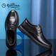 Goldlion men's shoes, fashionable and simple leather shoes, comfortable lace-up business casual shoes 50823026501A-black-size 42