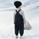 Mini Balabala boys and girls down pants in winter warm baby cute and fashionable cute panda overalls black 90001 73cm