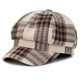 Shengluoke autumn and winter hat women ins retro beret Japanese sweet hat plaid versatile fashion student octagonal hat fashion coffee plaid one size