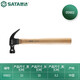 SATA Tools Home Woodworking Hammer Wooden Handle High Carbon Steel Hammer Construction Site Hammer Claw Hammer 05601 05602 Wooden Handle Claw Hammer 1 Pound 05602