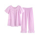 
Roseme Roseme Spring and Summer New Product Pure Cotton 60-pin woven fabric inlaid with lace short-sleeved trousers pajamas two-piece set 13068 Pink 155(S)