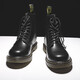 
Leaping foot [cowhide] Martin boots men's genuine leather high-top British style autumn and winter men's work clothes men's boots breathable mid-top leather shoes black [high-top single shoes] 42