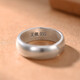 Luotai old silversmith 999 solid silver plain ring couple ring for men and women, matte silver ring, fashionable Korean version, light luxury open ring, large size (adjustment range 16-26) single