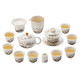 Gold inlaid jade mutton fat jade porcelain Kung Fu tea set Household ceramic white porcelain teapot tea cup tea set gift box Xishi pot ink river goat fat jade porcelain set