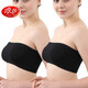 Langsha tube top women's 2-piece tube top anti-exposure one-piece bra padless bra strapless black 2 pieces one size fits all/80-120 Jin Jin equals 0.5 kg