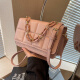 SEXYLOOK Women's Bag 2023 New Textured Plaid Exquisite Chain Western Style Niche Fashion Versatile Crossbody Small Square Bag Pink