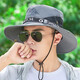 Shanta sun hat men's outdoor breathable large brim sun hat summer mountain climbing fisherman hat fishing hat sun hat khaki with random color sleeves