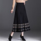 Ou Si Mai skirt women's autumn and winter mid-length pleated skirt large hem half-length skirt one-step a-line Korean version high-waisted slim large size WWZ58080 black one size