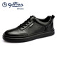 Goldlion men's shoes round-toe men's sneakers simple black cowhide business casual leather shoes for men black 40
