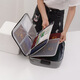 
Haoqiao QQ ID card storage bag file storage bag multifunctional large household graduation certificate household registration book passport password lock three-layer gray