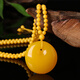 Fat Donglai's same style beeswax pendant top chain old water drop chicken fat yellow amber men's and women's long sweater chain couple pendant 1# water drop beeswax buy two + one