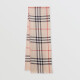 BURBERRY [Holiday gift] Unisex stone color light plaid silk wool blend scarf 80154071