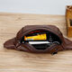Cool kangaroo waist bag men's genuine leather cowhide multifunctional large capacity oblique crossing construction site work running waist new mobile phone bag 866 gray