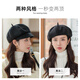 SOMUBAY Hat Women's Autumn and Winter New Beret Dual-purpose Octagonal Hat Shows Face Small Temperament Fashionable Painter Hat Versatile Cloud Hat Solid Color Two-Wear Octagonal Hat-Black