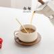 Sanxun Zhiyuan tea and coffee all-in-one cup office tea light luxury tea and water separated tea cup high-end ceramic coffee cup Zhiyuan tea and coffee all-in-one cup [cream color] with coaster