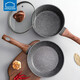 LOCK&LOCK milk pot frying pan wok wheat rice stone color non-stick pot household small pot kitchen pan set 18cm milk pot + 20cm frying pan