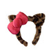Danqin leopard print plush face wash ear headband women's headband new pressed cute bow headband hair bundle hairpin headdress bow cat ear headband