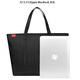 Workwear trendy brand style boy shoulder bag nylon casual handbag canvas commuting tote bag large capacity hand shopping bag 13/14-inch computer bag Lucifer L699 black + shoulder bag