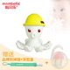 Mabela mombella octopus teether baby teether toy parent-child interactive toy can make sounds and can be boiled yellow octopus 1 piece anti-drop chain + storage box
