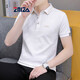 T-shirt à manches courtes ZMZA pour hommes à revers pour hommes T-shirt à cou de polo simple à la mode simple pour hommes 683 Bleu L recommandé 120-135jin [Jin est égal à 0,5 kg]