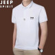 吉普（JEEP）宽松休闲夏季新款男士短袖T恤青年polo翻领商务半截袖上衣打底衫 8638蓝色 XL（125斤-140斤）