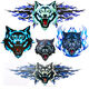 
He Jiagong wolf head stickers, personalized reflective decorative decorative decorative scratch stickers, body modification stickers, flame leopard head R829