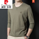 
Pierre cardin Chinese style linen long-sleeved T-shirt men's earth simple cotton linen top ice mercerized cotton daddy suit T-shirt autumn thin C28011 gray blue 17084A L