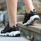 Skechers women's shoes new thick-soled heightened outdoor casual shoes retro studded daddy shoes panda shoes 11979-BKGD 35