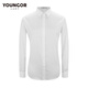 YOUNGOR long-sleeved shirt for women plain DP no-iron shirt pure cotton fabric comfortable anti-wrinkle flat and easy to care for VLDP10171BFW white 36