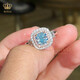 ROYALPICK blue-green diamond ring 1.11CT women's ring diamond ring 18k gold engagement wedding gift to girlfriend and wife birthday gift