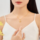 Baoqing Yinlou 18K Gold Pendant Hetian Jade Rose Necklace Women's Gold Inlaid Jade Jewelry for Wife and Girlfriend 18K Gold Inlaid Jade Pendant About 0.65g + Silver Chain
