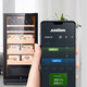 JUSTOWN Compressor Red Wine Cigar Cabinet Red Wine Cabinet Cigar Cabinet Refrigerator Humidity Adjustable True Air Cooling Black + Single Temperature and Humidity Control + 3 Trays