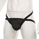 Männer sexy Unterwäsche Herren Tanga Low Taille hohl Doppel-Tit-Netz atmungsaktiv sexy Unterwäsche Schwarz M.