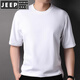JEEP SPIRIT summer cotton mid-sleeved T-shirt men's round neck, seven-quarter sleeve loose bottom half-sleeved T-shirt undershirt Mist Blue 7003 (T-shirt) 170/M size (90-130Jin [Jin equals 0.5 kg]) Size is too large