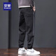 Romon casual pants work pants men's 2025 spring and autumn new trendy brand loose ties youth Harren sports men's clothing 689 dark gray [regular style] L