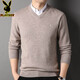 
Playboy full cardigan for men knitted fake two-piece sweater for men casual cardigan top clothes middle-aged and young lapel autumn and winter new sweater men's wool sweater solid color warm Korean version 6173 Navy blue 190/4XL